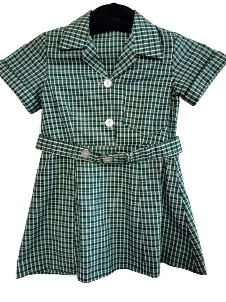 Green and White Dress